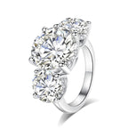Luxury Round Cut 3 Stone Moissanite Ring (11CTTW)