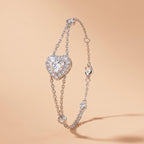 Montore 1 CT Round Cut Heart Shaped Moissanite Bracelet