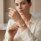 Montore 1 CT Round Cut Moissanite Sterling Silver Bracelet