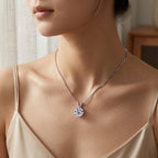 Round Cut Moissanite Pendant Necklace for Women (1/3/5ct)