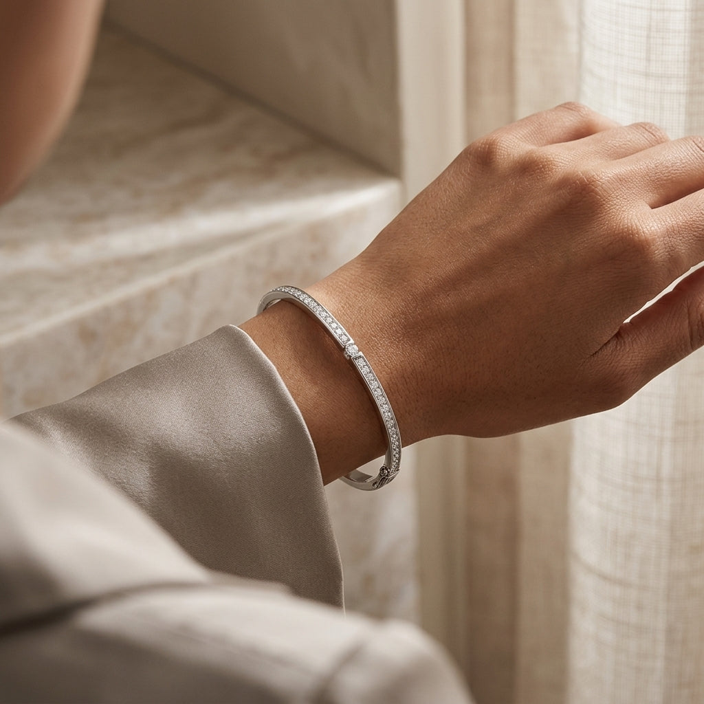 Montore 2.017 CTTW Moissanite Eternity Bangle Bracelet