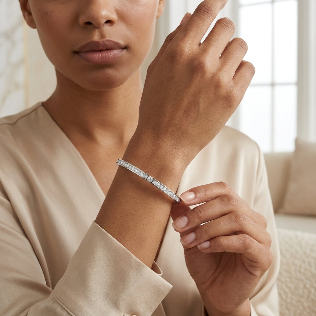 Montore 2.017 CTTW Moissanite Eternity Bangle Bracelet