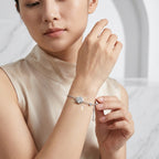 Montore 2 CT Four-Leaf Clover Cut Moissanite Bezel Bracelet