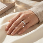 3MM Round Cut D Color Moissanite Wedding Band | 925 Sterling Silver Eternity Ring model 3
