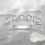 3MM Round Cut D Color Moissanite Wedding Band | 925 Sterling Silver Eternity Ring model 4