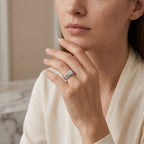 Montore round moissanite bridal ring set with classic prong setting
