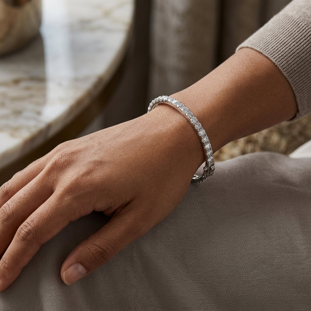Montore 4MM Moissanite Eternity Bangle Bracelet