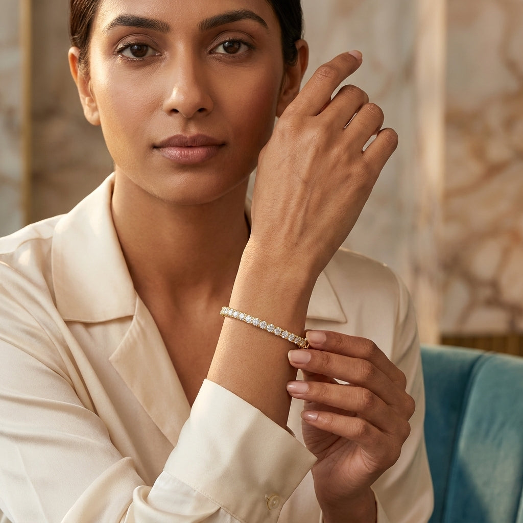Montore 4MM Moissanite Tennis Bangle Bracelet |