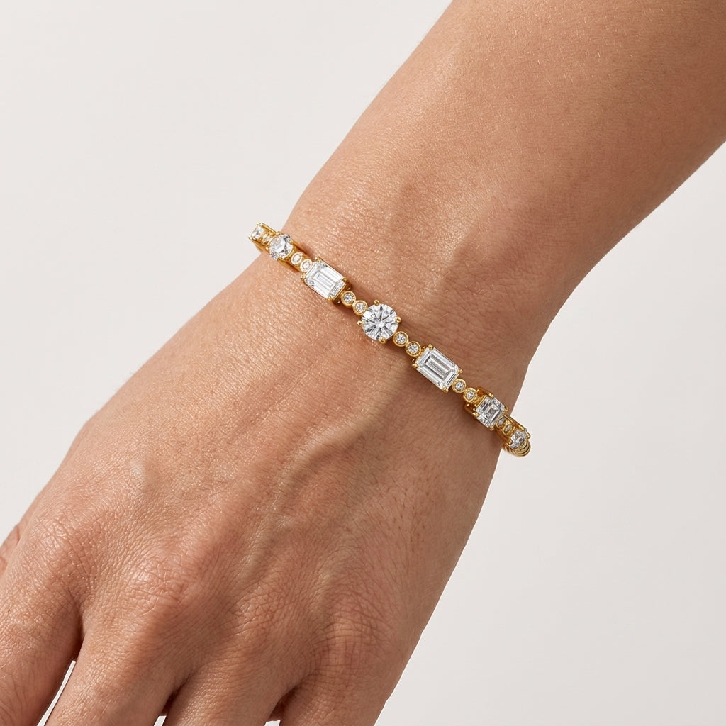 Montore 5.0MM VVS1 D Color Brilliant Cut Moissanite Bracelet