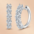 5 Stone Moissanite Hoop Earrings (3cttw) for women