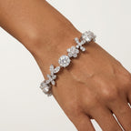 Montore 6×6MM VVS1 Round Cut Moissanite Cleef Bracelet