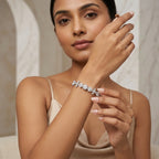 Montore 6×6MM VVS1 Round Cut Moissanite Cleef Bracelet