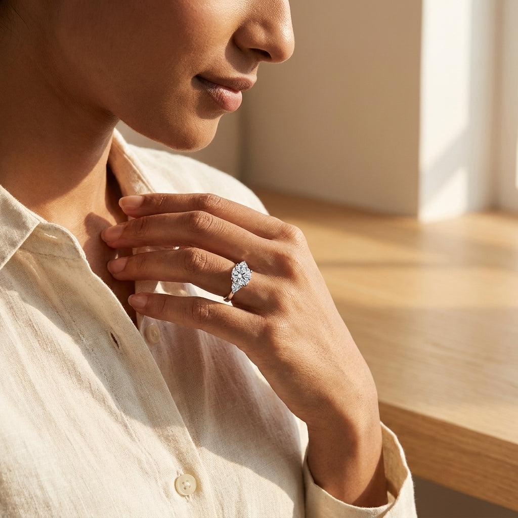 Luxury 3 Stone Moissanite Engagement Ring (4.6CTTW)