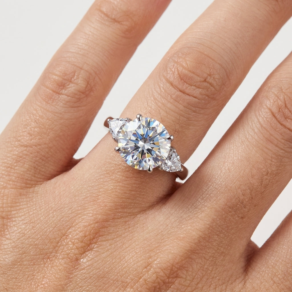 Luxury 3 Stone Moissanite Engagement Ring (4.6CTTW)