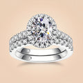 2CT Oval Cut Halo Moissanite Engagement Bridal Ring