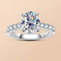 Round Cut Moissanite Engagement Ring 4.3 CTTW Silver