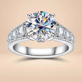 Classic Round Cut Moissanite Engagement Ring (3.85CTTW)
