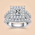 Princess Cut Halo Moissanite Ring for Women (3.88CTTW)