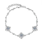 Pinwheel Style Moissanite Bracelet in Silver