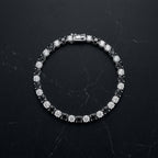Black & White Round Cut Moissanite Tennis Bracelet (13.2cttw)