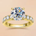 Round Cut Moissanite Bridal Ring Pavé Setting (4.3CTTW)