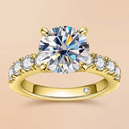 Round Cut Moissanite Bridal Ring Pavé Setting (4.3CTTW)
