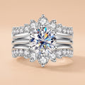 Round Cut Moissanite Wedding Bridal Ring Set (4.52CTTW)