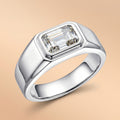 Luxury Men’s Engagement Ring Emerald Cut Moissanite 2CT