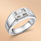 Luxury Men’s Engagement Ring Emerald Cut Moissanite 2CT