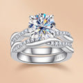 Round Cut Moissanite Wedding Bridal Ring 3.38CTTW