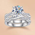 Round Cut Moissanite Wedding Bridal Ring 3.38CTTW