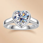 3CT Heart Cut Bezel Moissanite Engagement Ring