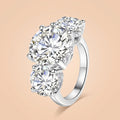 Luxury Round Cut 3 Stone Moissanite Ring (11CTTW)