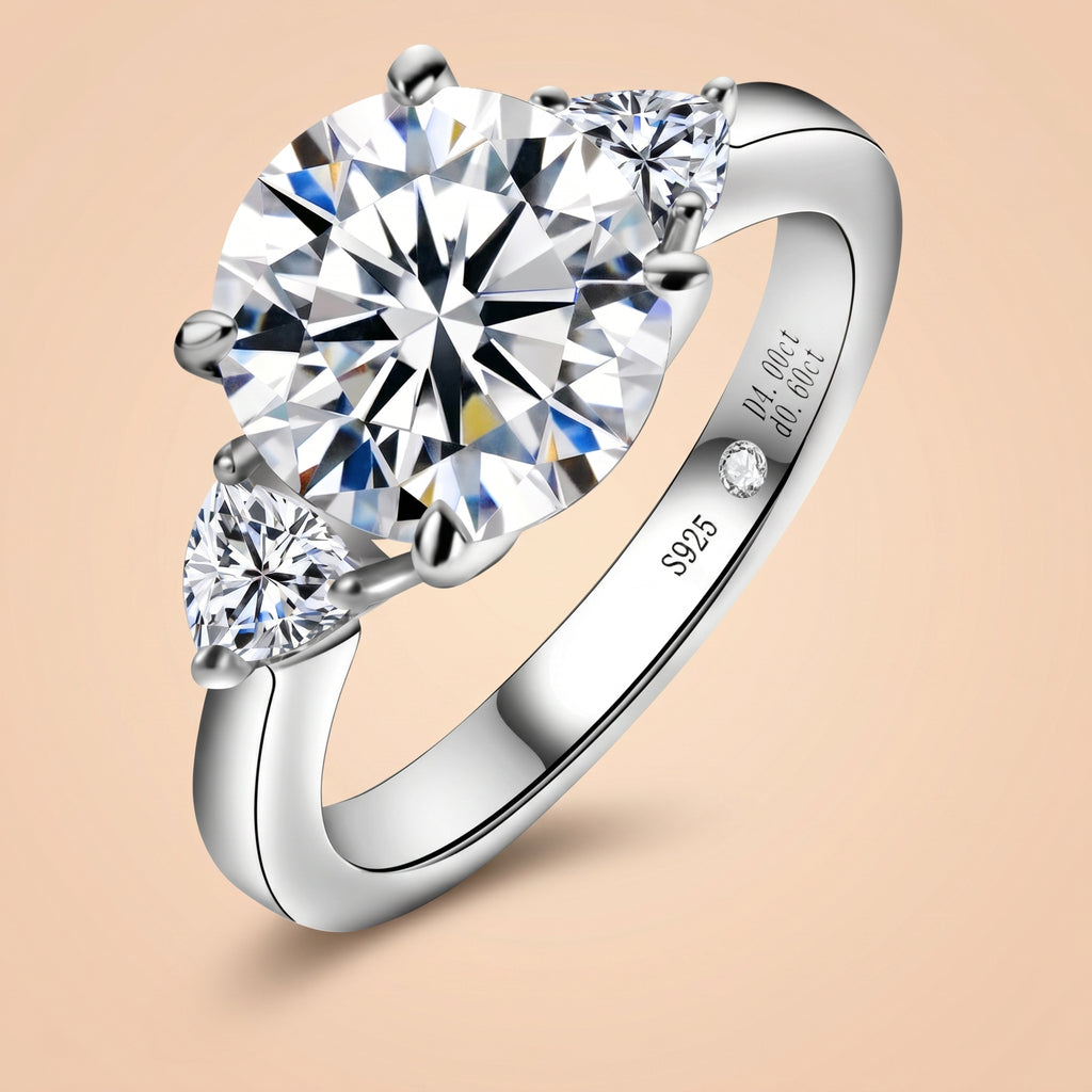 Luxury 3 Stone Moissanite Engagement Ring (4.6CTTW)