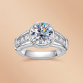 Round Cut Channel Moissanite Engagement Ring 3CT