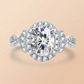 Oval Cut Halo Moissanite Engagement Ring (2 ct)for Women