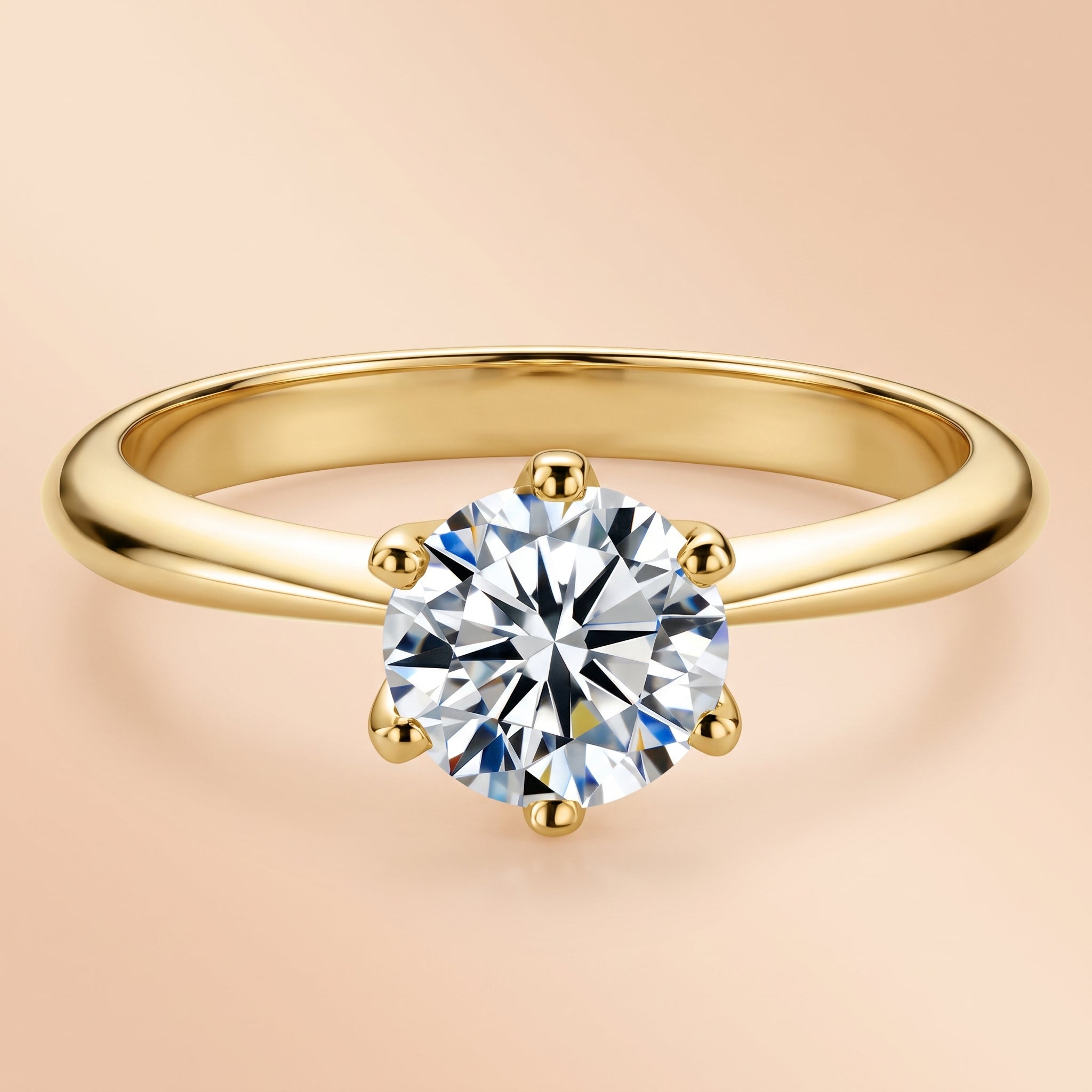 Round Cut Moissanite Engagement Ring (1CT) Silver