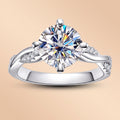 Round Cut Moissanite Twisted Engagement Ring (3 ct) for Women