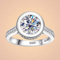 Round Cut Bezel Moissanite Engagement Ring (3 ct) for Women