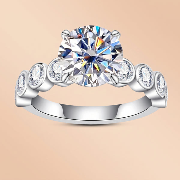 3 CT Round Cut Moissanite Engagement Ring