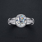Cushion Cut Bezel Moissanite Engagement Ring 3CT