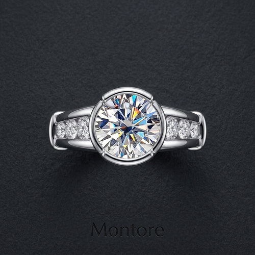 Cushion Cut Bezel Moissanite Engagement Ring 3CT