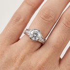 Cushion Cut Bezel Moissanite Engagement Ring 3CT