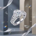 Cushion Cut Bezel Moissanite Engagement Ring 3CT