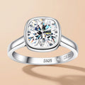 Cushion Cut Bezel Moissanite Engagement Ring (3 ct) for Women