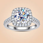 Cushion Cut Halo Moissanite Engagement Ring 3.96CTTW