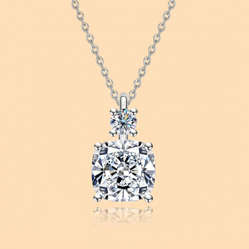 Cushion Cut Moissanite Pendant Necklace for Women (2/2.5ct)