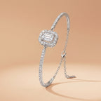 Montore Emerald Cut D Color VVS1 Moissanite Adjustable Bracelet