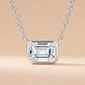 Emerald Cut Moissanite Pendant Necklace for Women (1 ct)
