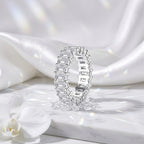 Emerald Cut Moissanite Wedding Band 8.1 cttw 925 Sterling Silver
model 3